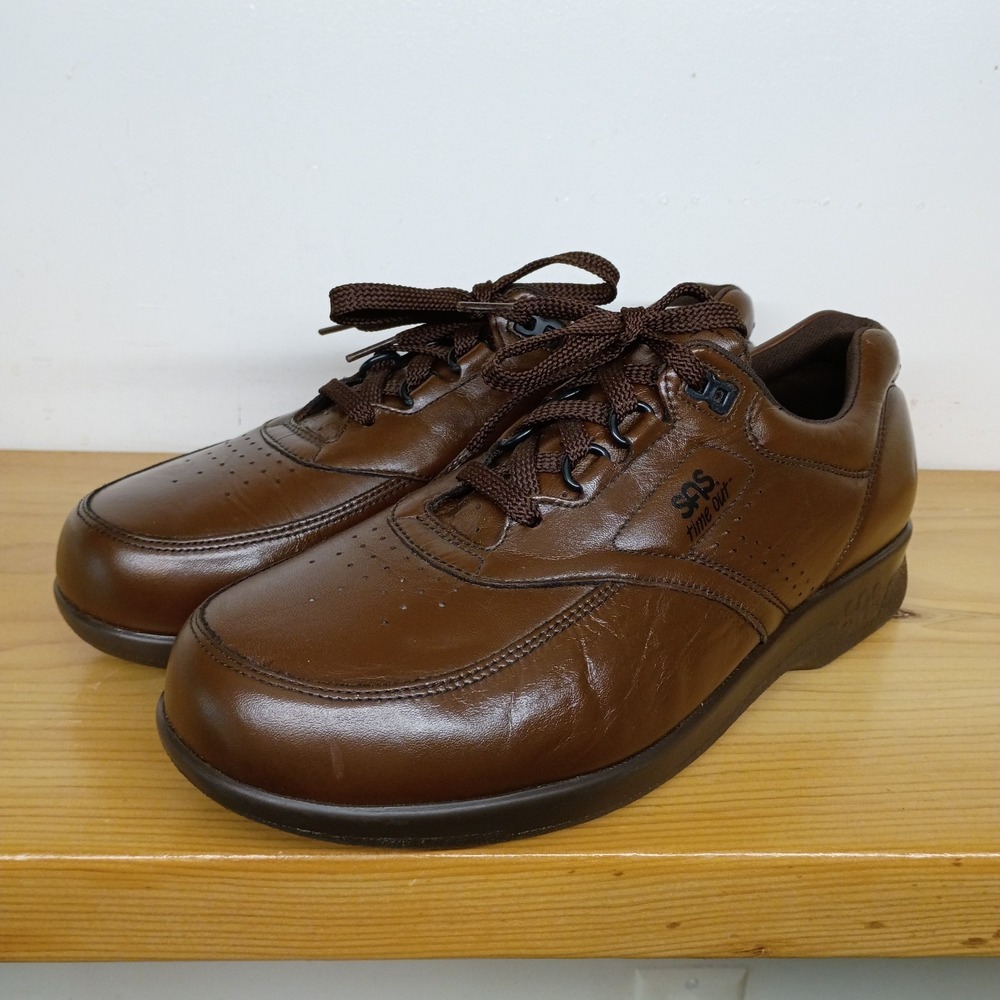 SAS Time Out Brown Leather Tripad Walking Oxford Shoes Men's Size 10 M